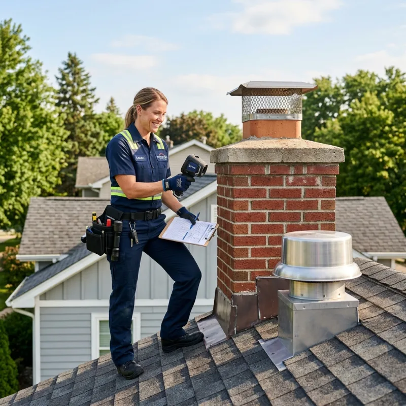 Technician inspecting a Travancore roof cavity and ductwork for a dead bird